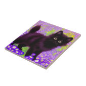 Gustav Klimt Black Kitten Tegeltje (Zijkant)