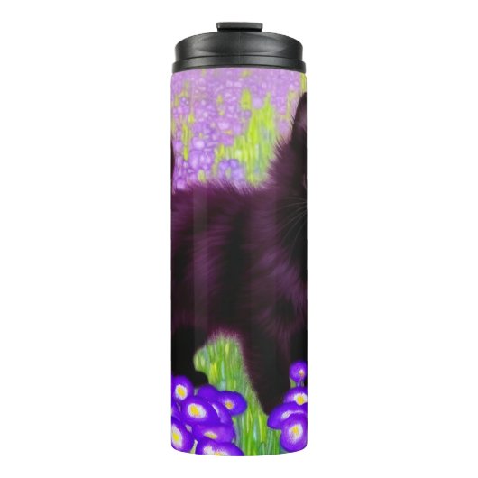 Gustav Klimt Black Kitten Thermosbeker (Voorkant)