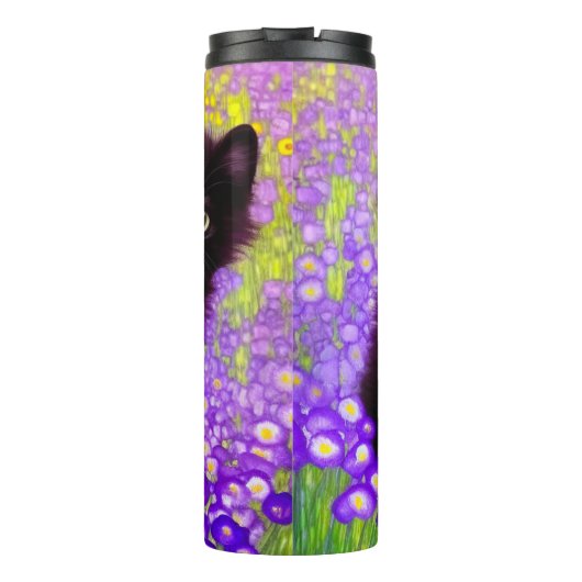 Gustav Klimt Black Kitten Thermosbeker (Achterkant)