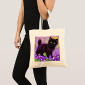 Gustav Klimt Black Kitten Tote Bag (Voorkant (product))