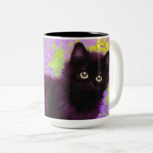 Gustav Klimt Black Kitten Tweekleurige Koffiemok