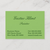 Gustav Klimt: Bloedtuin Visitekaartje (Achterkant)