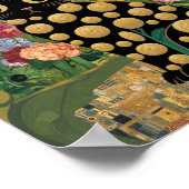 Gustav Klimt Bloemen Zwarte Kat Moderne Eclectisch Poster (Hoek)