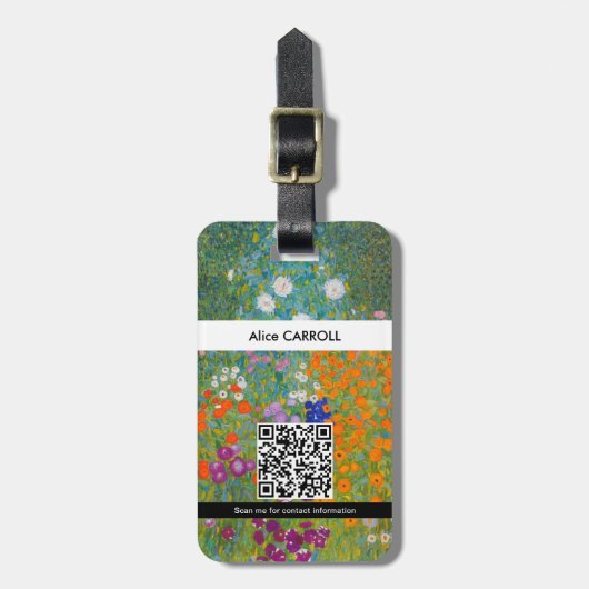 Gustav Klimt - Bloementuin Bagagelabel (Voorkant verticaal)