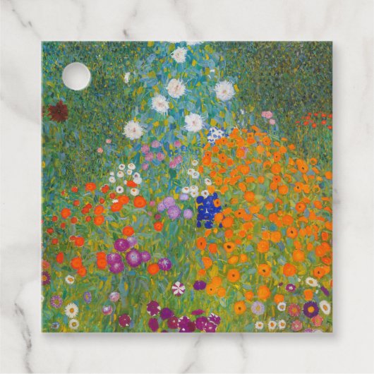 Gustav Klimt - Bloementuin Bedankjes Labels (Voorkant)