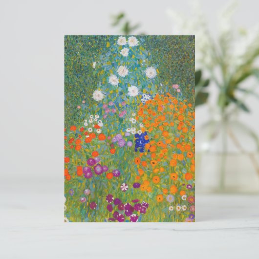 Gustav Klimt - Bloementuin Bedankkaart (Staand voorkant)