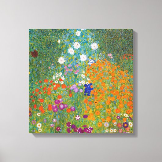 Gustav Klimt - Bloementuin Canvas Afdruk (Voorkant)