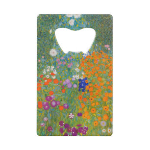 Gustav Klimt - Bloementuin Creditkaart Flessenopener