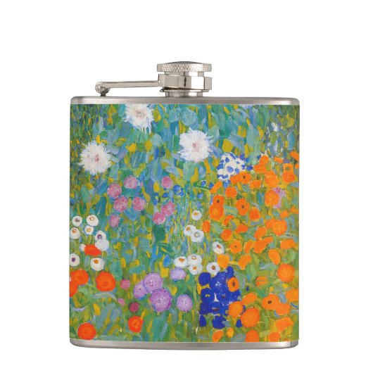 Gustav Klimt - Bloementuin Heupfles (Voorkant)