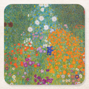 Gustav Klimt - Bloementuin Kartonnen Onderzetters