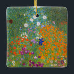 Gustav Klimt - Bloementuin Keramisch Ornament<br><div class="desc">Bloementuin - Gustav Klimt in 1905-1907</div>
