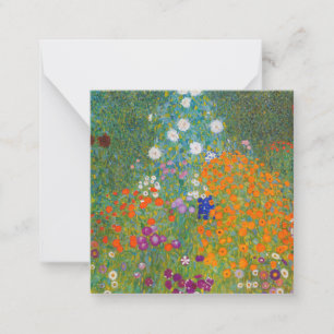 Gustav Klimt - Bloementuin Notitiekaartje