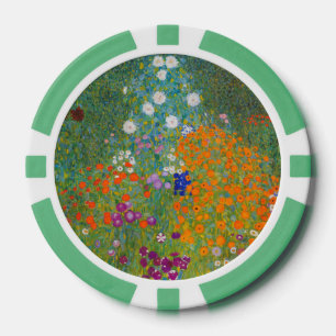 Gustav Klimt - Bloementuin Poker Chips