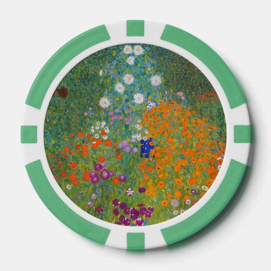 Gustav Klimt - Bloementuin Poker Chips (Voorkant)