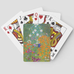 Gustav Klimt - Bloementuin Pokerkaarten