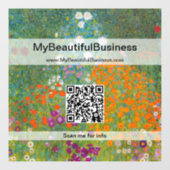 Gustav Klimt - Bloementuin QR-code Raamsticker (Vel)
