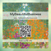 Gustav Klimt - Bloementuin QR-code Raamsticker (Vel 3)