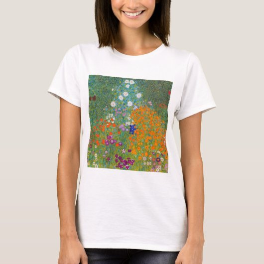 Gustav Klimt - Bloementuin T-shirt (Voorkant)