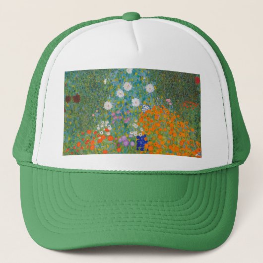 Gustav Klimt - Bloementuin Trucker Pet (Voorkant)