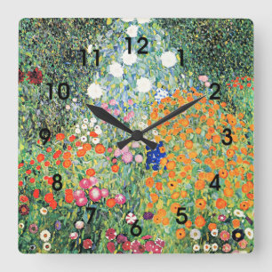 Gustav Klimt - Bloementuin, Vierkante Klok