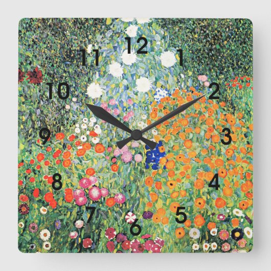 Gustav Klimt - Bloementuin, Vierkante Klok (Voorkant)