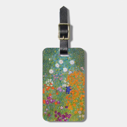 Gustav Klimt - Bloemtuin Bagagelabel (Voorkant verticaal)