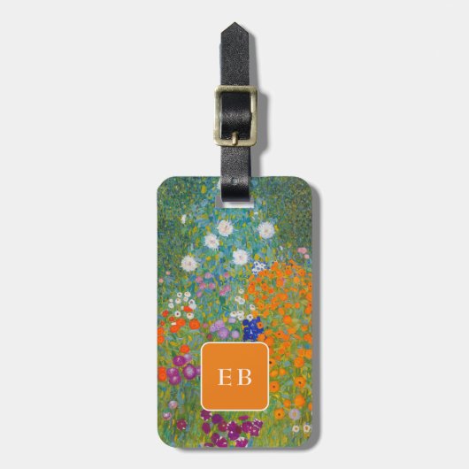 Gustav Klimt - Bloemtuin Bagagelabel (Voorkant verticaal)