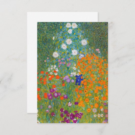 Gustav Klimt - Bloemtuin Bedankkaart (Voorkant / Achterkant)