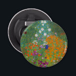 Gustav Klimt - Bloemtuin Button Flesopener<br><div class="desc">Bloemtuin - Gustav Klimt in 1905-1907</div>