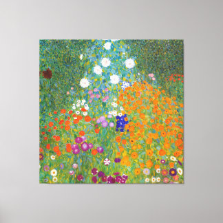 Gustav Klimt: Bloemtuin Canvas Afdruk