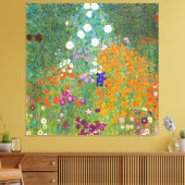 Gustav Klimt: Bloemtuin Canvas Afdruk (Insitu (Woonkamer))