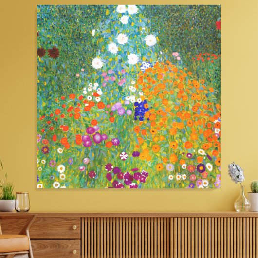Gustav Klimt: Bloemtuin Canvas Afdruk (Insitu (Woonkamer))