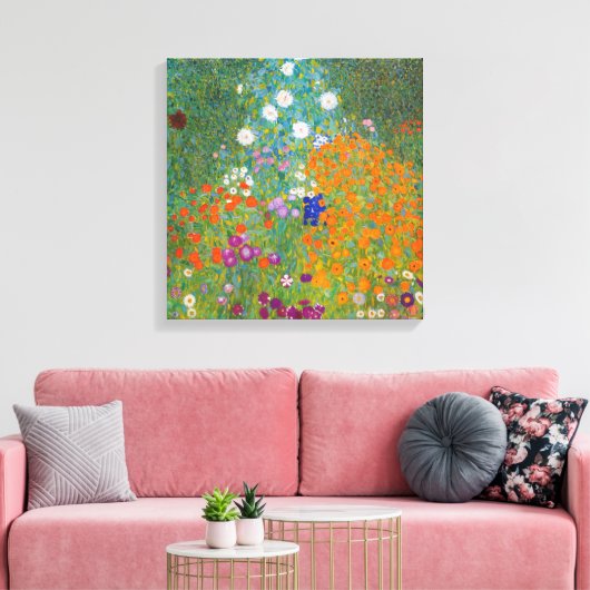 Gustav Klimt - Bloemtuin Canvas Afdruk (Insitu (Woonkamer))