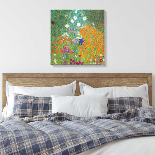 Gustav Klimt - Bloemtuin Canvas Afdruk (Insitu (Slaapkamer))