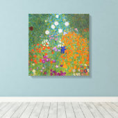 Gustav Klimt - Bloemtuin Canvas Afdruk (Insitu (Houten vloer))