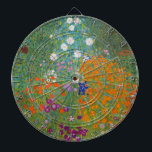Gustav Klimt - Bloemtuin Dartbord<br><div class="desc">Bloemtuin - Gustav Klimt in 1905-1907</div>