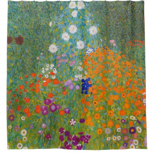Gustav Klimt - Bloemtuin Douchegordijn (Voorkant)