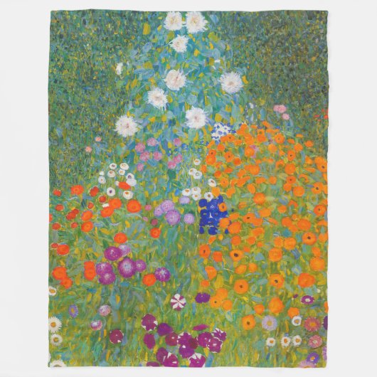 Gustav Klimt - Bloemtuin Fleece Deken (Voorkant)