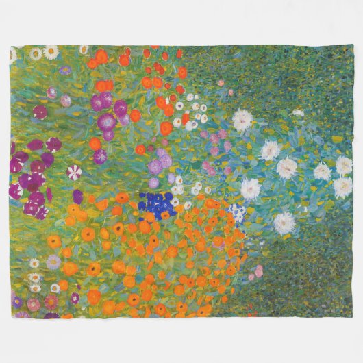 Gustav Klimt - Bloemtuin Fleece Deken (Voorkant (Horizontaal))