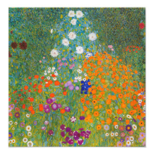 Gustav Klimt - Bloemtuin Foto Afdruk