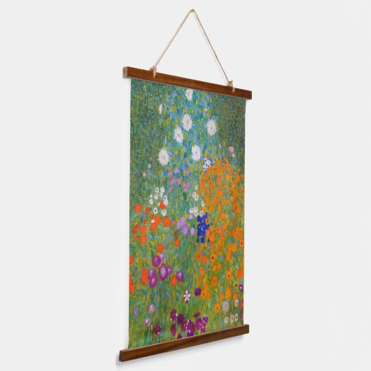 Gustav Klimt - Bloemtuin Hangend Wandkleed (Gebogen)