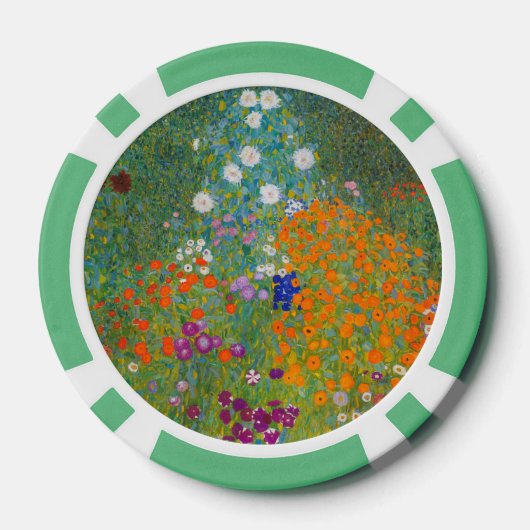 Gustav Klimt - Bloemtuin Poker Chips (Achterkant)