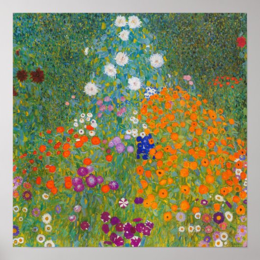 Gustav Klimt - Bloemtuin Poster (Voorkant)