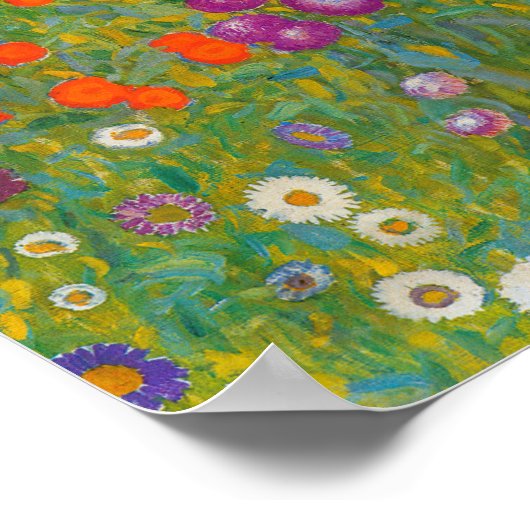 Gustav Klimt - Bloemtuin Poster (Hoek)