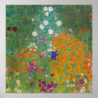 Gustav Klimt - Bloemtuin Poster