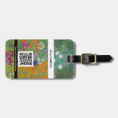 Gustav Klimt - Bloemtuin - QR-code Bagagelabel (Voorkant horizontaal)