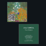 Gustav Klimt - Bloemtuin - QR-code Vierkante Visitekaartje<br><div class="desc">Bloemtuin - Gustav Klimt in 1905-1907</div>