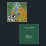 Gustav Klimt - Bloemtuin - QR-code Vierkante Visitekaartje<br><div class="desc">Bloemtuin - Gustav Klimt in 1905-1907</div>