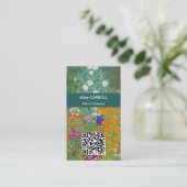 Gustav Klimt - Bloemtuin - QR-code Visitekaartje (Staand voorkant)