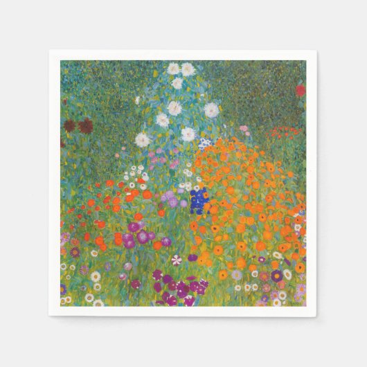 Gustav Klimt - Bloemtuin Servet (Voorkant)